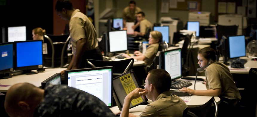 Sailors at Navy Cyber Defense Operations Command in 2010.